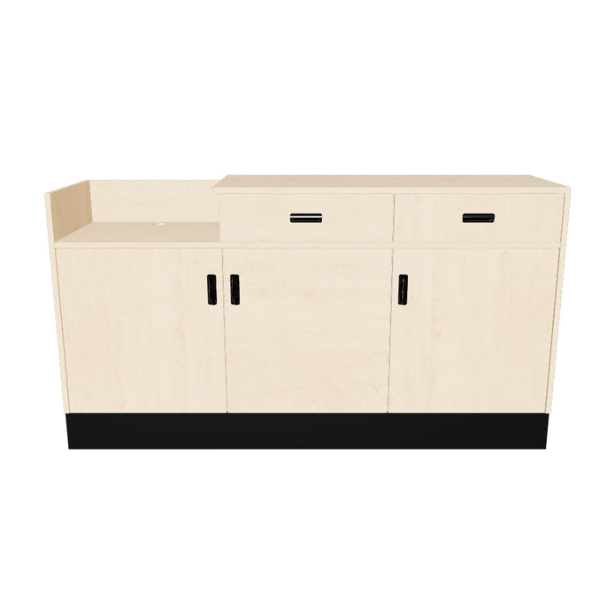 Deluxe Sales Counter w/ Register Bay & Slatwall