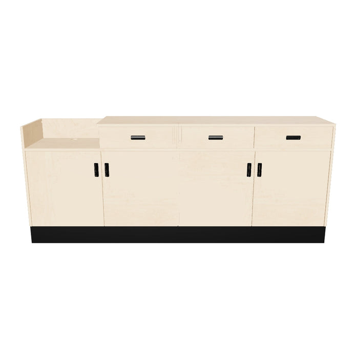 Deluxe Sales Counter w/ Register Bay & Slatwall