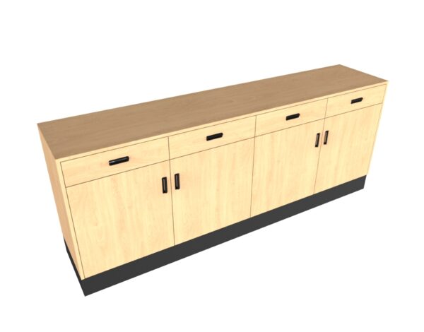 8’ Deluxe Sales Counter with Flat Top & Slatwall