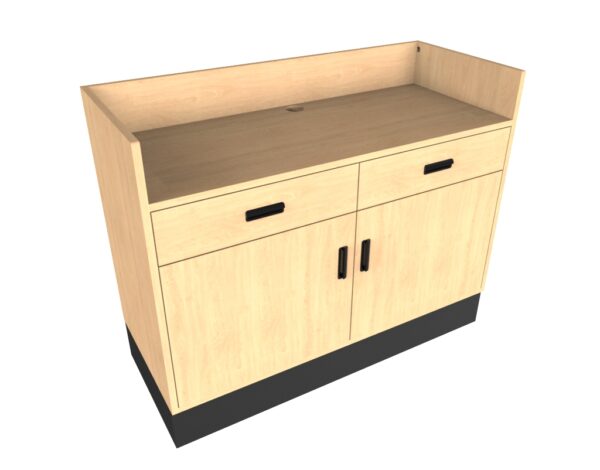 4’ Deluxe Sales Counter with Recessed Top & Slatwall