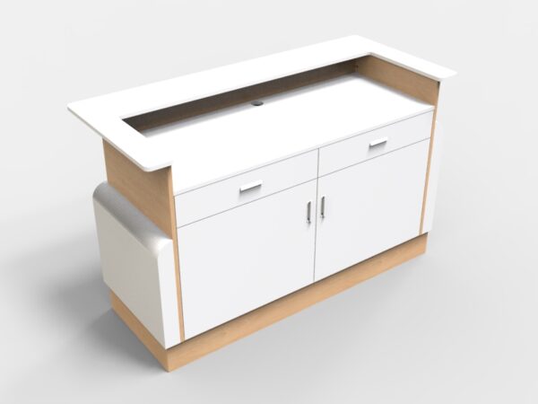 5' Sales Counter With Curved Back