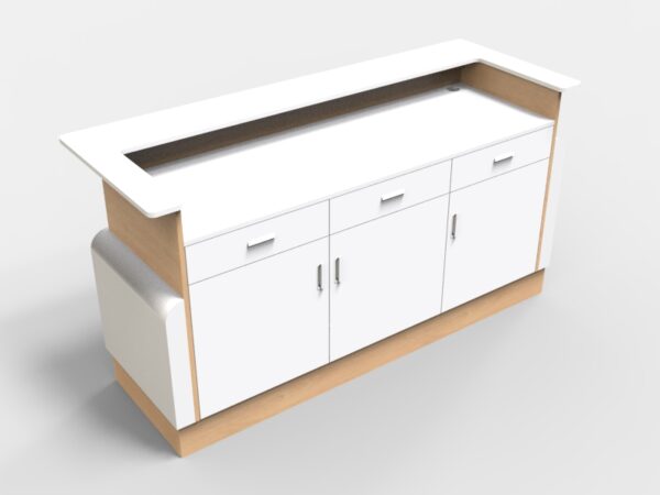 6' Sales Counter With Curved Back
